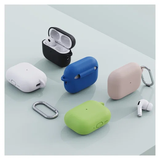 Apple AirPods Pro 3 Siliconen Hoesje met Karabijnhaak Wit afbeelding 4