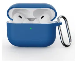 Apple AirPods Pro 3 Siliconen Hoesje met Karabijnhaak Blauw afbeelding