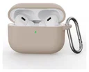 Apple AirPods Pro 3 Siliconen Hoesje met Karabijnhaak Beige Roze