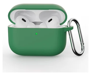 Apple AirPods Pro 3 Siliconen Hoesje met Karabijnhaak Groen