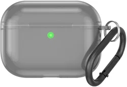 Apple AirPods Pro 3 Hoesje TPU met Ring Transparant Zwart afbeelding