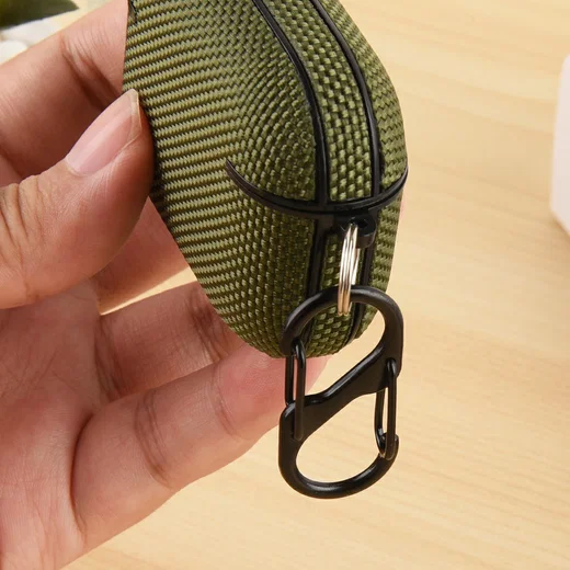 AirPods Pro 3 Hoesje Nylon Waterproef met Aanhanggesp Zwart afbeelding 6