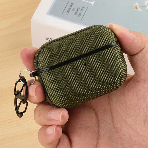 AirPods Pro 3 Hoesje Nylon Waterproef met Aanhanggesp Zwart afbeelding 5