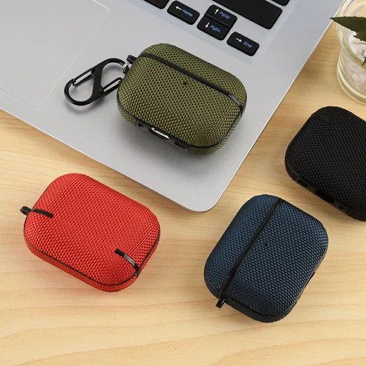 AirPods Pro 3 Hoesje Nylon Waterproef met Aanhanggesp Blauw afbeelding 7