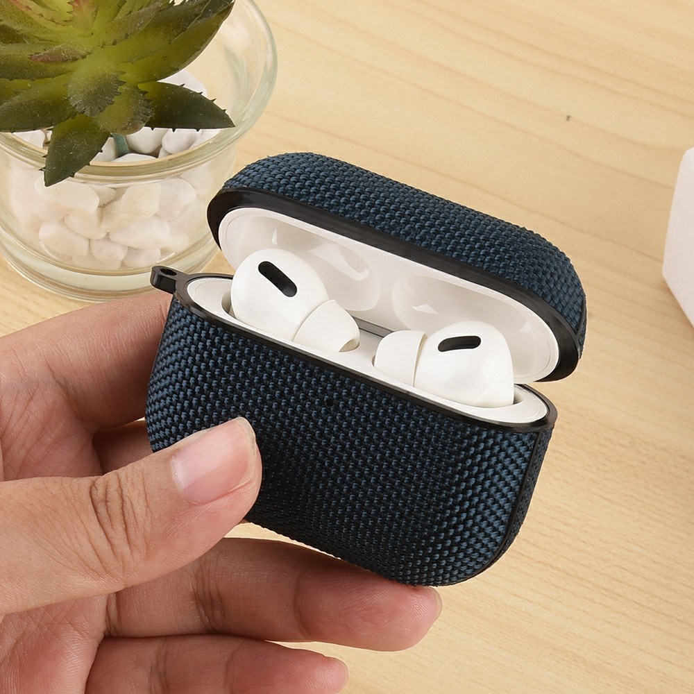 AirPods Pro 3 Hoesje Nylon Waterproef met Aanhanggesp Blauw afbeelding 2
