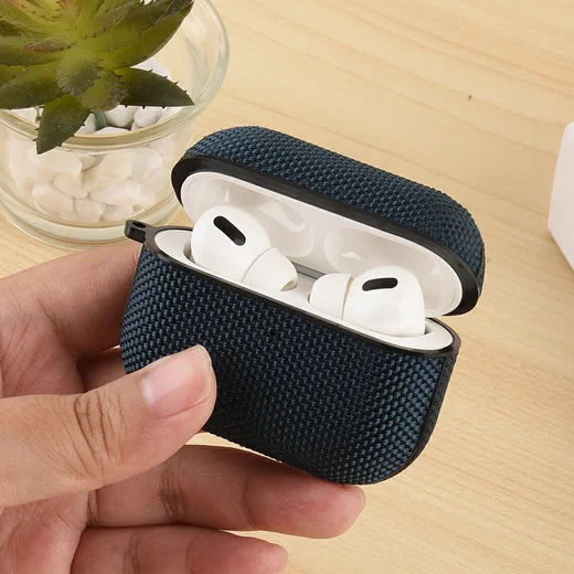 AirPods Pro 3 Hoesje Nylon Waterproef met Aanhanggesp Blauw afbeelding 2
