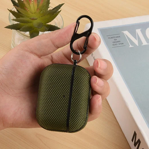 AirPods Pro 3 Hoesje Nylon Waterproef met Aanhanggesp Blauw afbeelding 4
