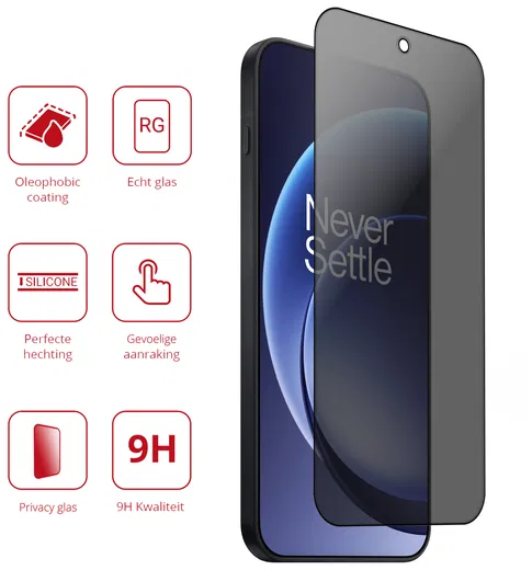 Rosso OnePlus 15 9H Tempered Glass Screen Protector Privacy afbeelding 2