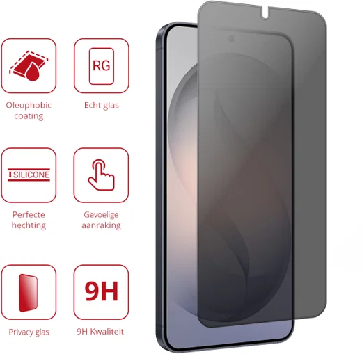 Rosso Samsung Galaxy S26 9H Tempered Glass Screen Protector Privacy afbeelding 2