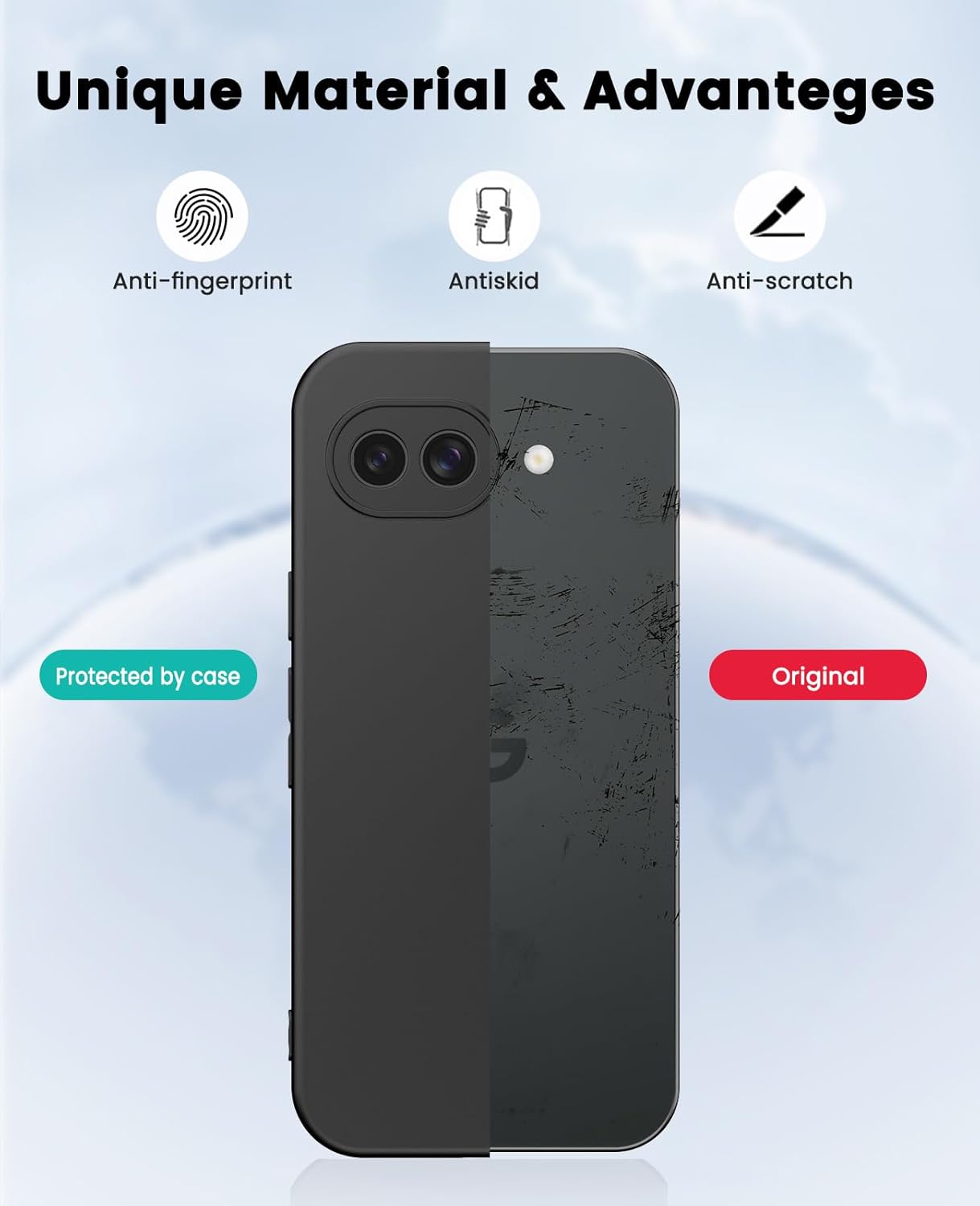 Google Pixel 10a Hoesje Dun TPU Back Cover Matte Zwart afbeelding 6