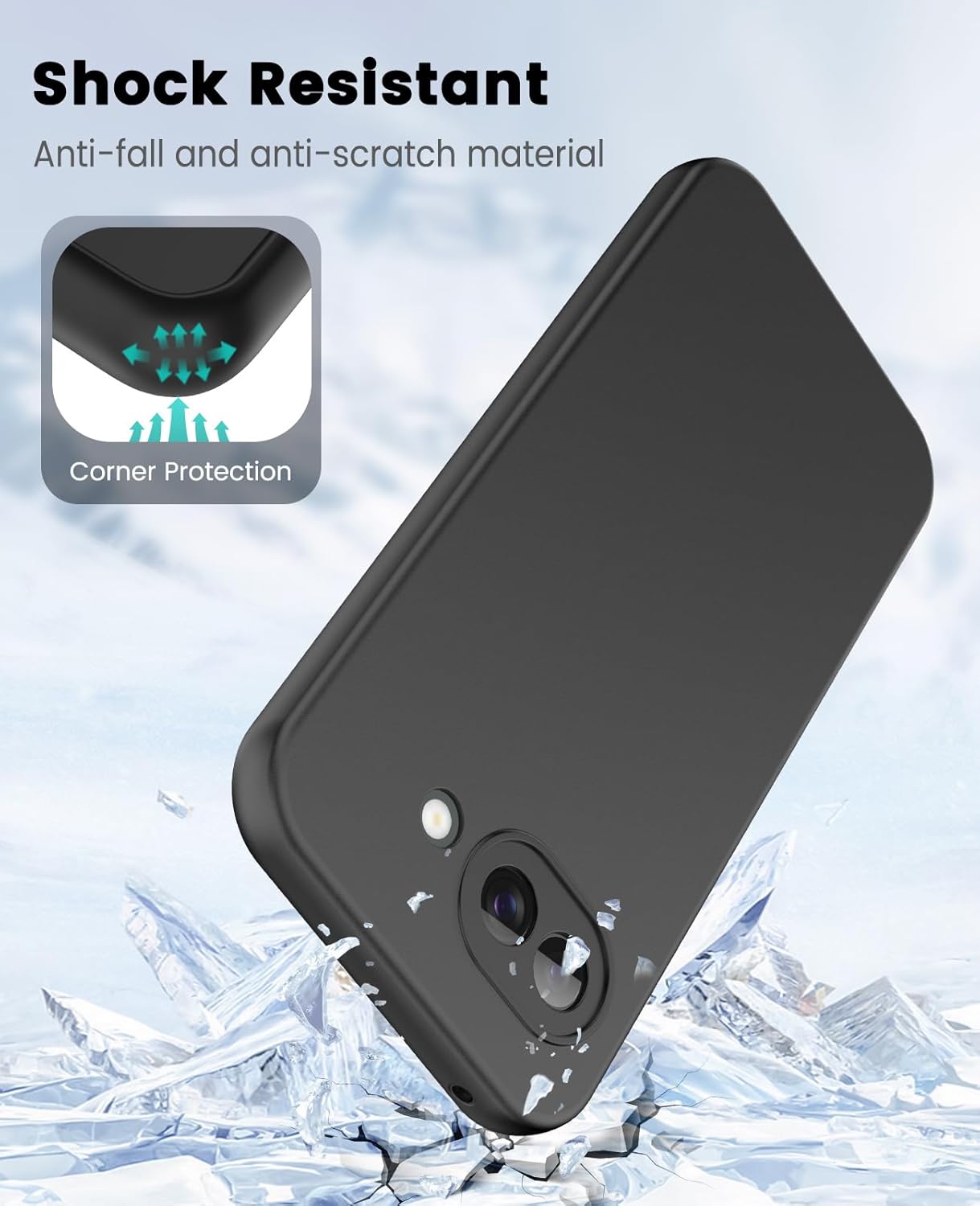 Google Pixel 10a Hoesje Dun TPU Back Cover Matte Zwart afbeelding 2