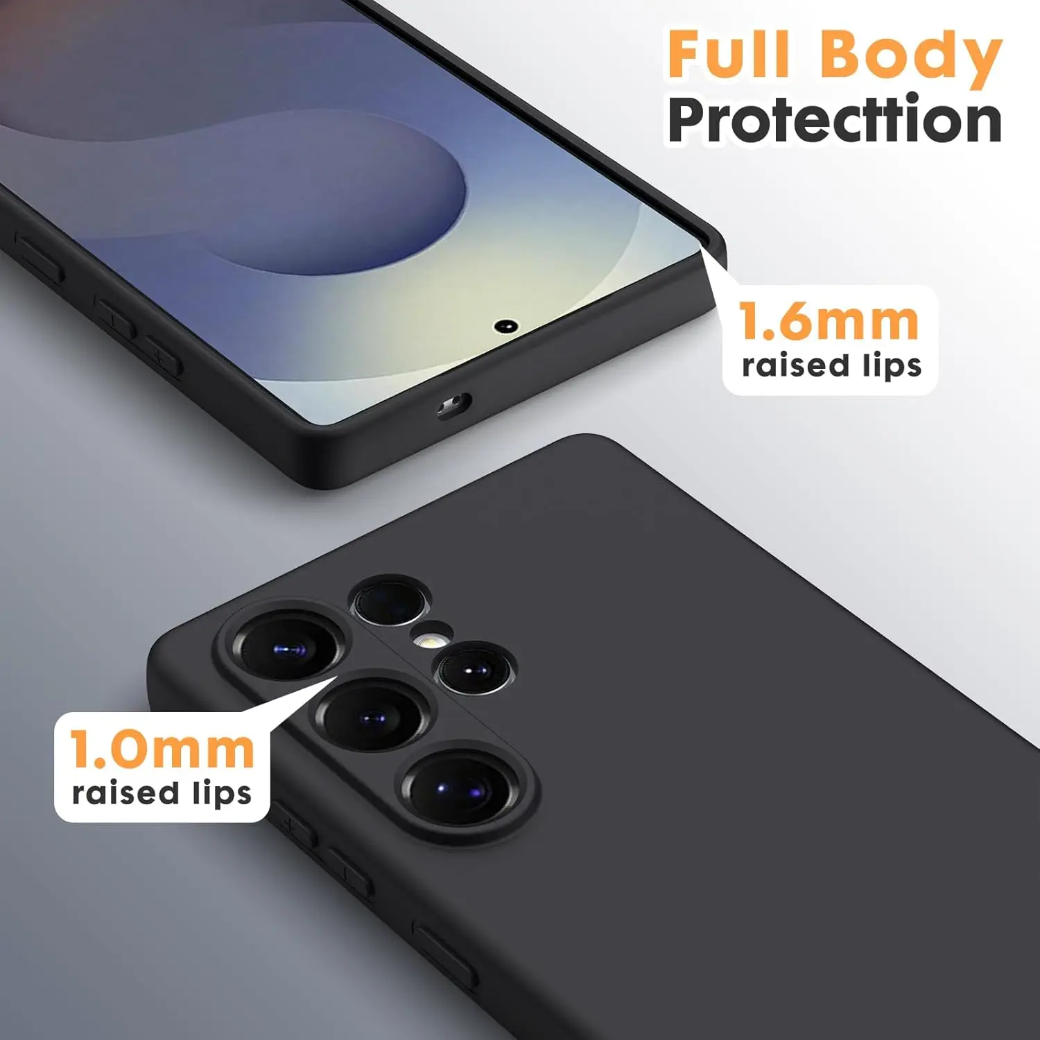 Samsung Galaxy S26 Ultra Hoesje Dun TPU Back Cover Matte Zwart afbeelding 2