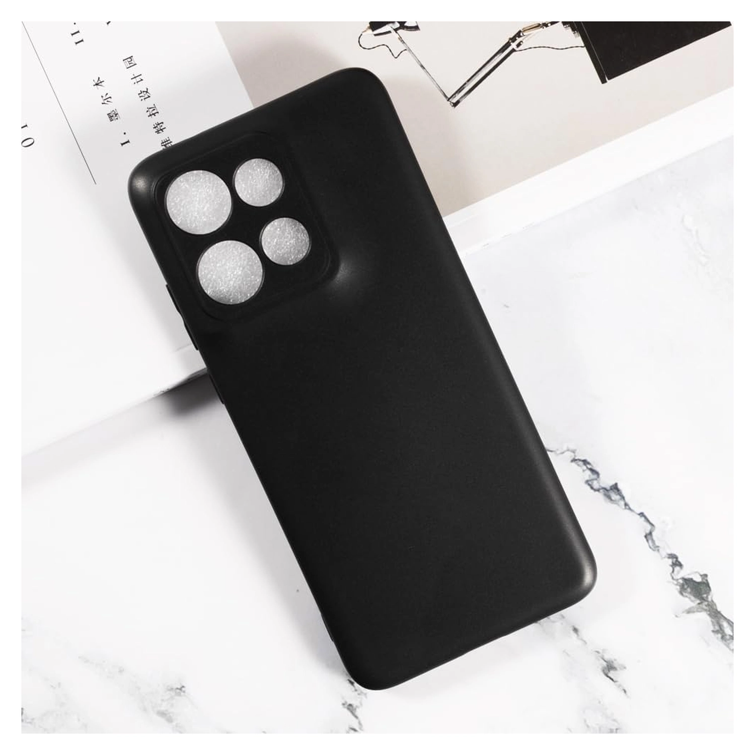 Motorola Edge 60 Neo Hoesje Dun TPU Back Cover Matte Zwart afbeelding 4