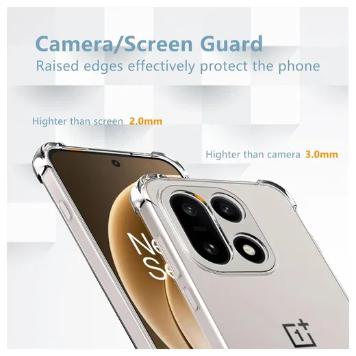 OnePlus 15 Hoesje Schokbestendig en Dun TPU Back Cover Transparant afbeelding 4