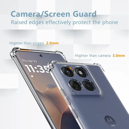 Motorola Edge 60 Neo Hoesje Schokbestendig en Dun TPU Back Cover Transparant afbeelding 7