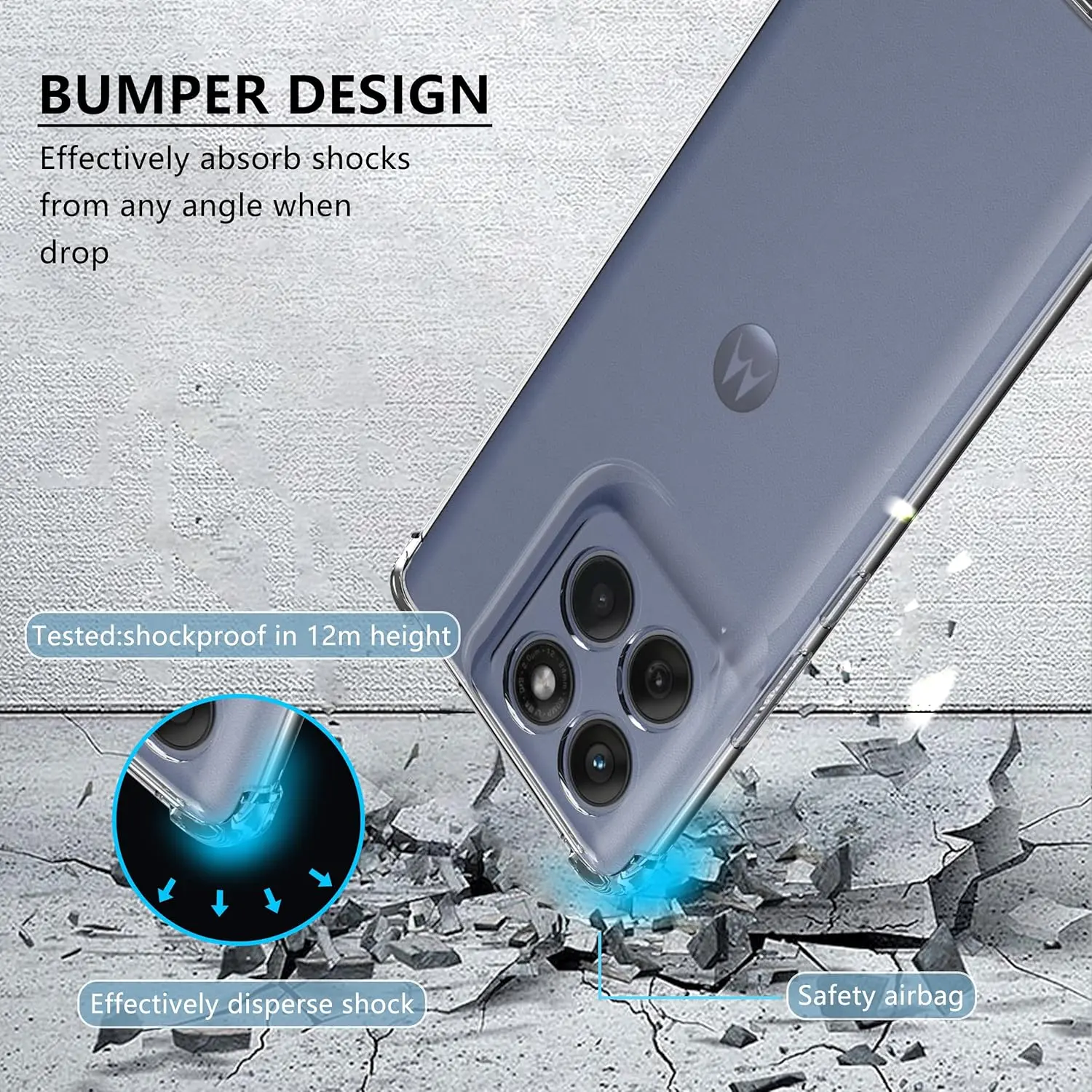 Motorola Edge 60 Neo Hoesje Schokbestendig en Dun TPU Back Cover Transparant afbeelding 2