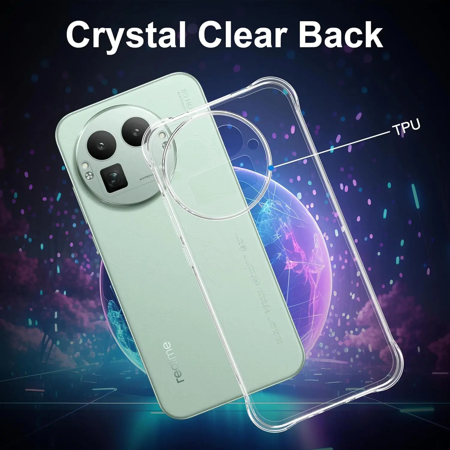 Realme GT 8 Pro Hoesje Schokbestendig en Dun TPU Back Cover Transparant afbeelding 2