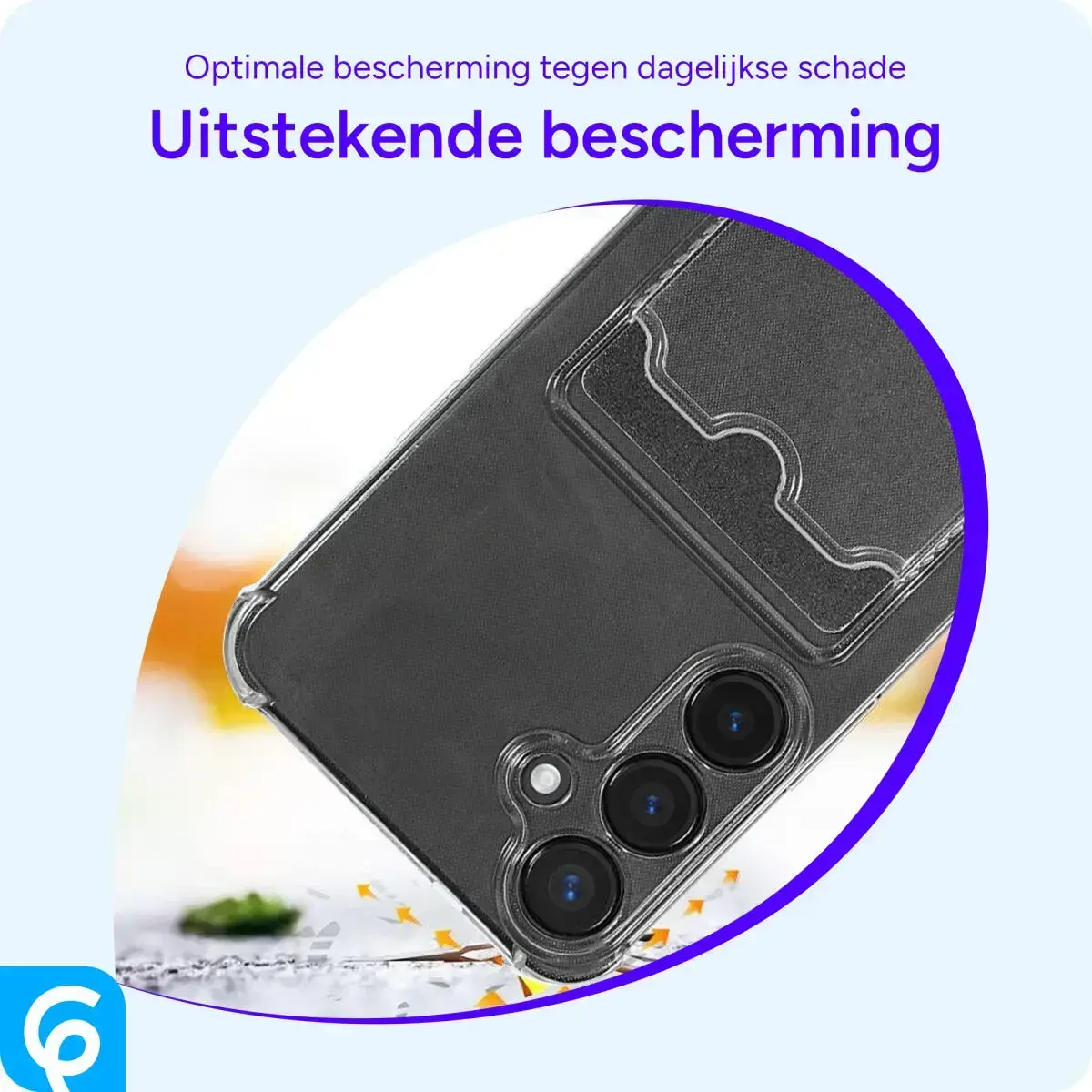 Samsung Galaxy S26 Hoesje Dun TPU met Pasjeshouder Back Cover Transparant afbeelding 2