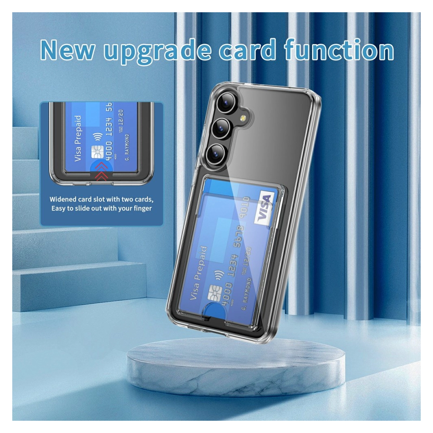 Samsung Galaxy S26 Plus Hoesje Dun TPU met Pasjeshouder Back Cover Transparant afbeelding 3