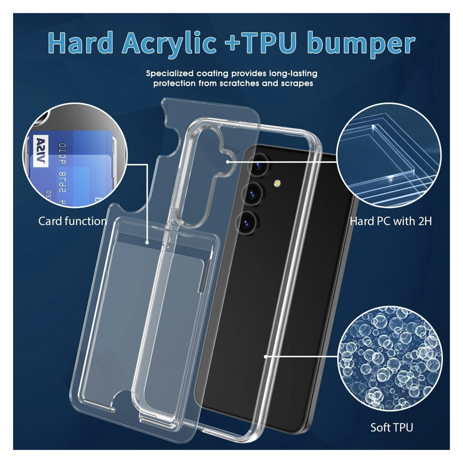 Samsung Galaxy S26 Plus Hoesje Dun TPU met Pasjeshouder Back Cover Transparant afbeelding 6