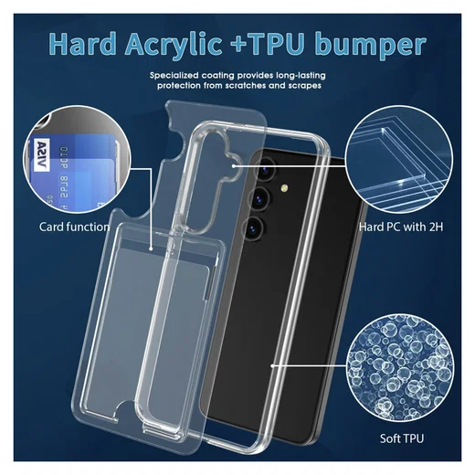 Samsung Galaxy S26 Plus Hoesje Dun TPU met Pasjeshouder Back Cover Transparant afbeelding 6
