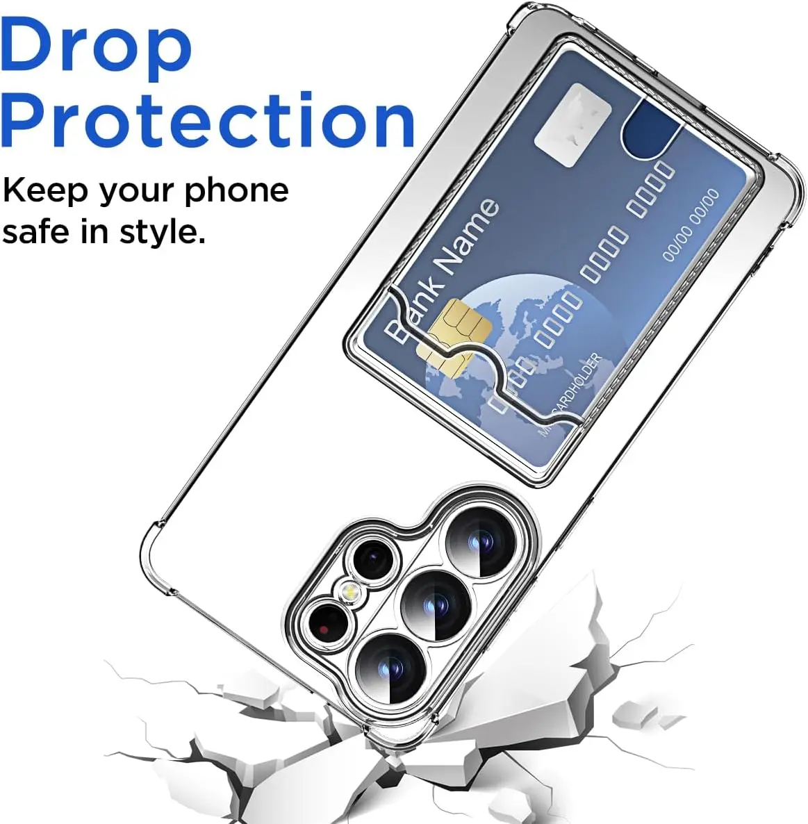 Samsung Galaxy S26 Ultra Hoesje Dun TPU met Pasjeshouder Back Cover Transparant afbeelding 7