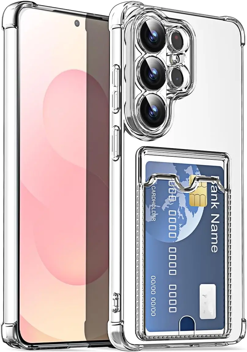 Samsung Galaxy S26 Ultra Hoesje Dun TPU met Pasjeshouder Back Cover Transparant afbeelding 1