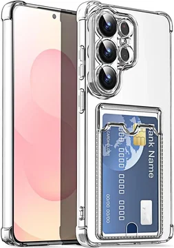 Samsung Galaxy S26 Ultra Hoesje Dun TPU met Pasjeshouder Back Cover Transparant