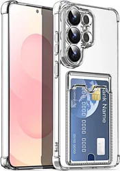 Samsung Galaxy S26 Ultra Hoesje Dun TPU met Pasjeshouder Back Cover Transparant afbeelding