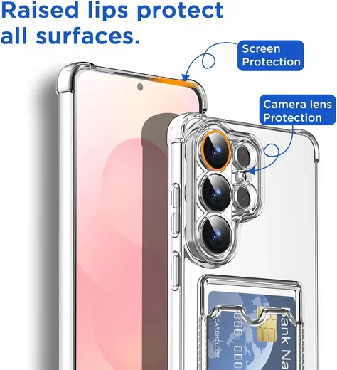 Samsung Galaxy S26 Ultra Hoesje Dun TPU met Pasjeshouder Back Cover Transparant afbeelding 9