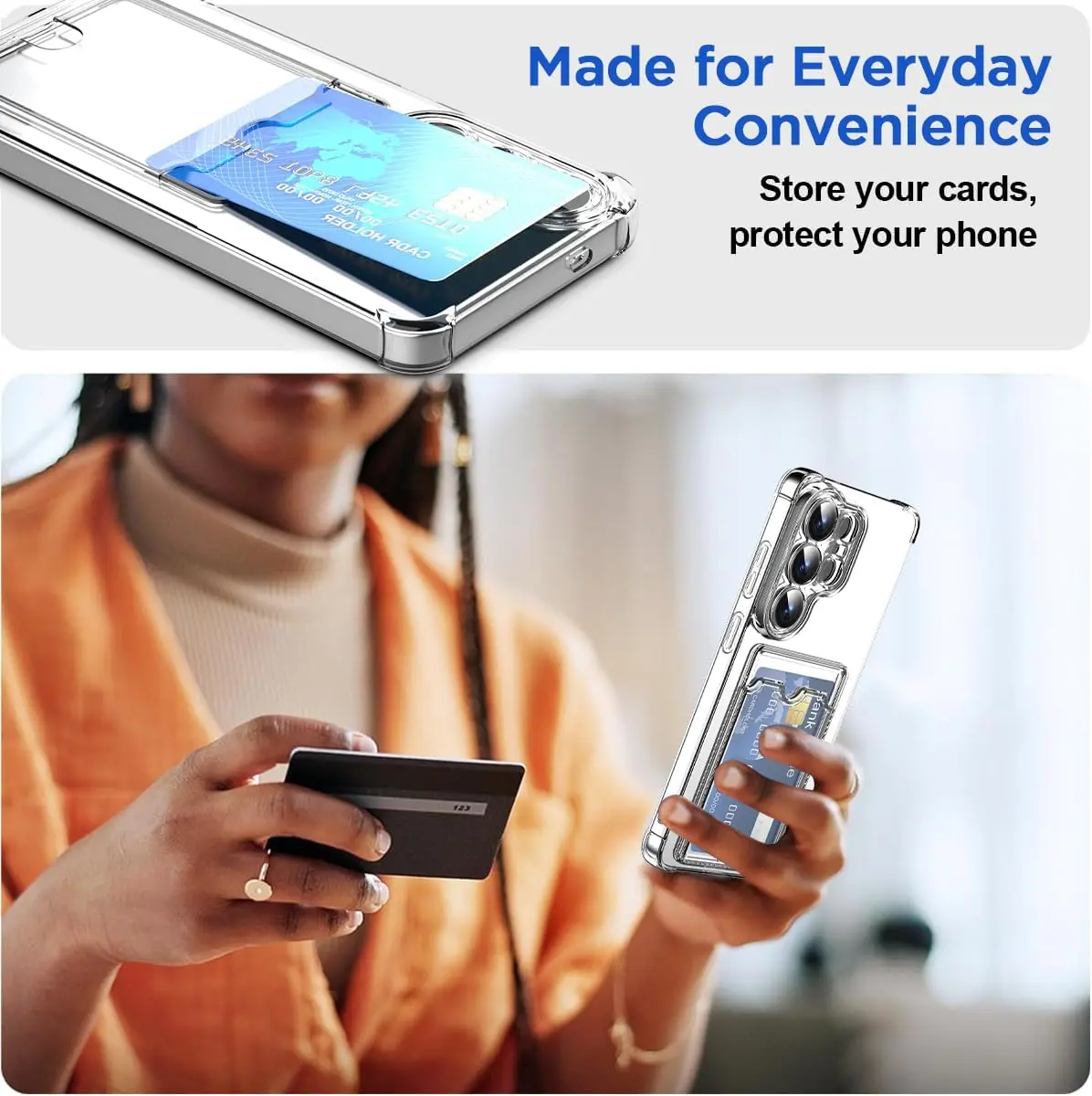 Samsung Galaxy S26 Ultra Hoesje Dun TPU met Pasjeshouder Back Cover Transparant afbeelding 5