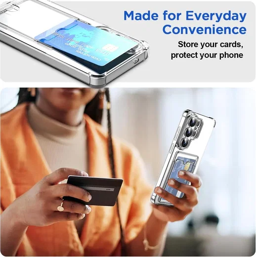 Samsung Galaxy S26 Ultra Hoesje Dun TPU met Pasjeshouder Back Cover Transparant afbeelding 5