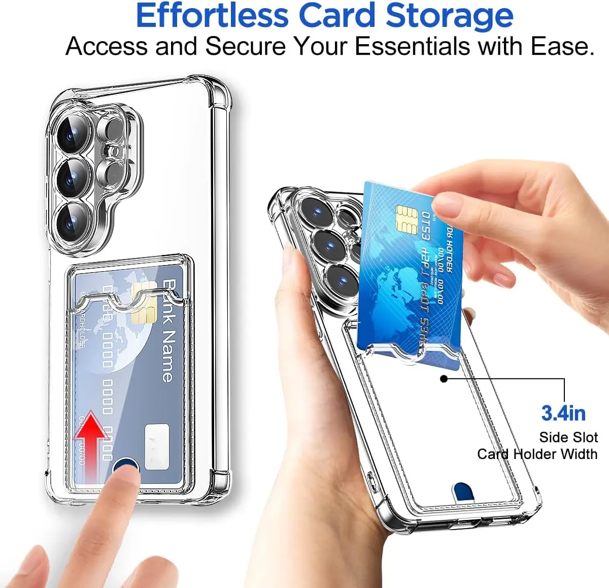 Samsung Galaxy S26 Ultra Hoesje Dun TPU met Pasjeshouder Back Cover Transparant afbeelding 6