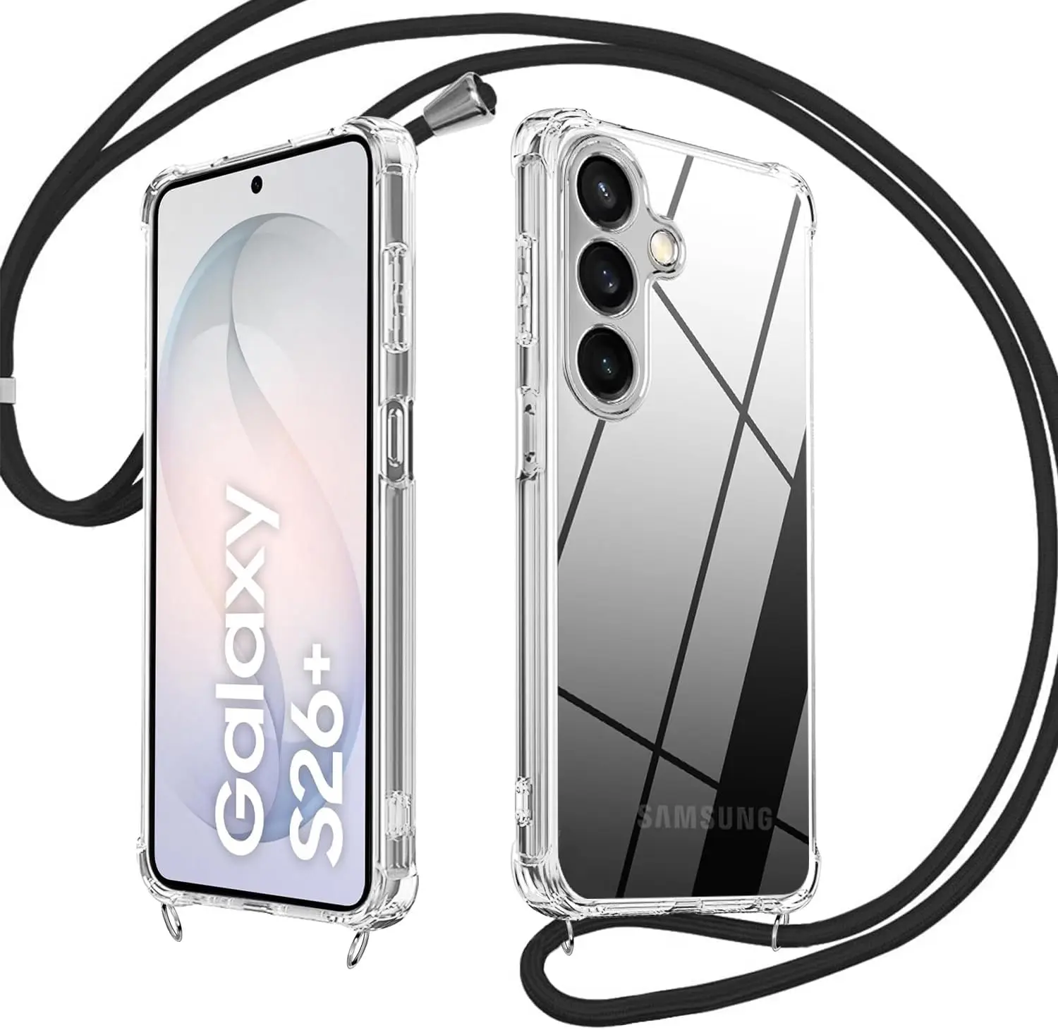 Samsung Galaxy S26 Plus Hoesje met Koord Schokbestendig TPU Transparant afbeelding 1