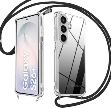 Samsung Galaxy S26 Plus Hoesje met Koord Schokbestendig TPU Transparant