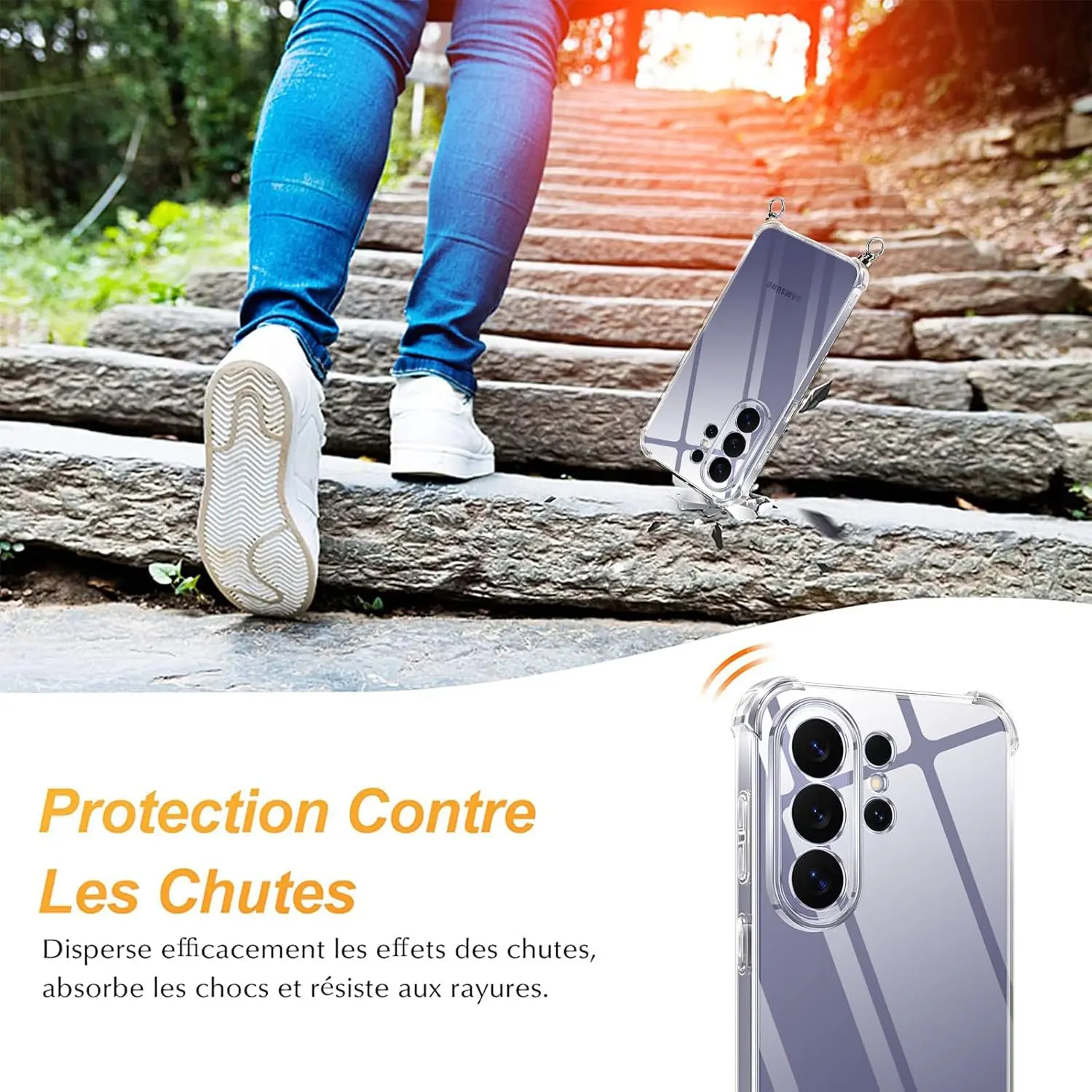 Samsung Galaxy S26 Ultra Hoesje met Koord Schokbestendig TPU Transparant afbeelding 4