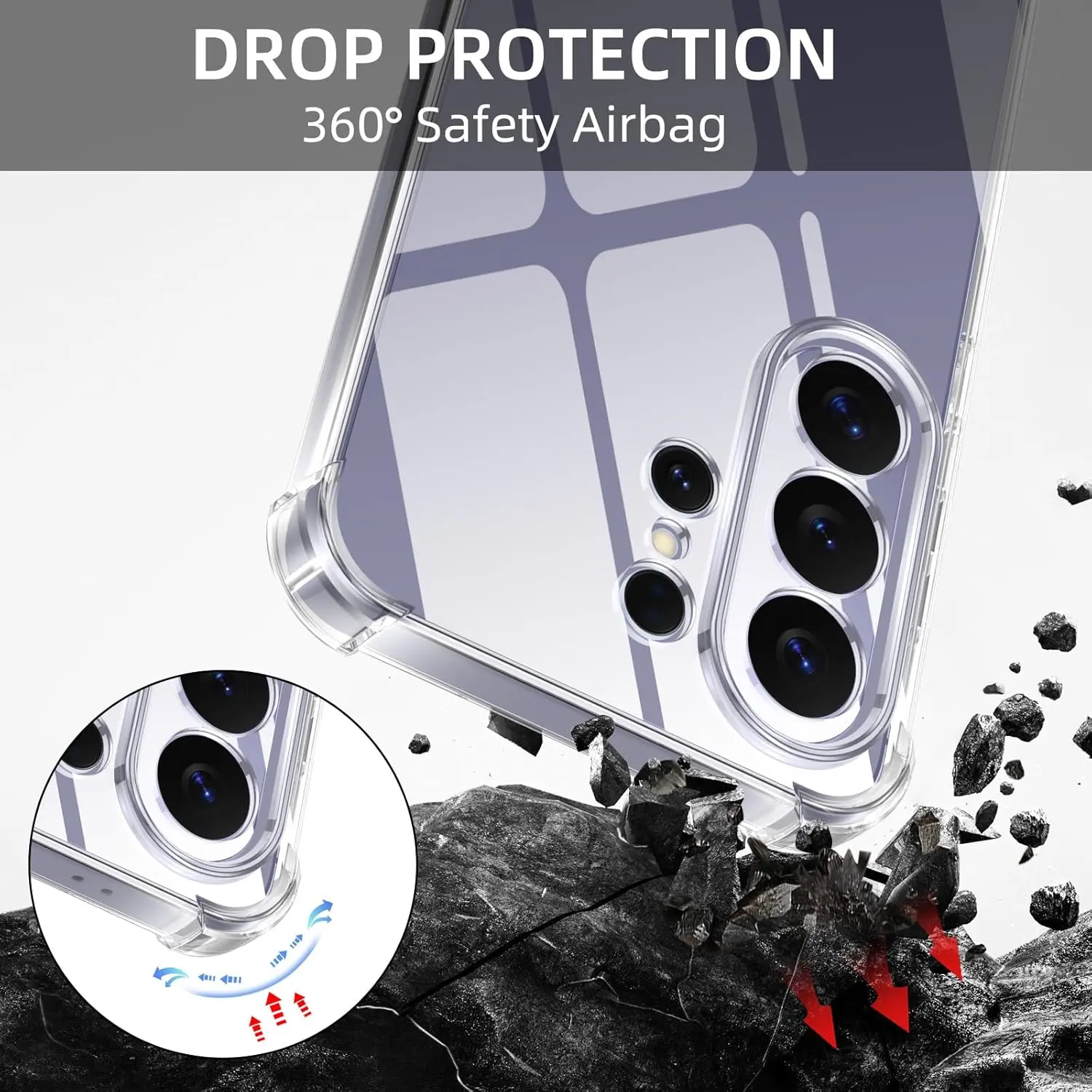 Samsung Galaxy S26 Ultra Hoesje met Koord Schokbestendig TPU Transparant afbeelding 3