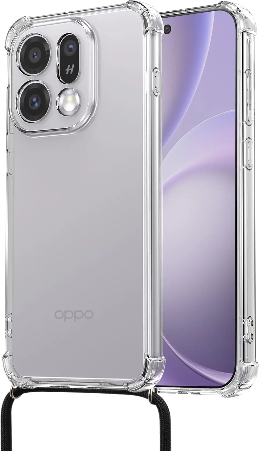 Oppo Find X9 Hoesje met Koord Schokbestendig TPU Transparant afbeelding 2