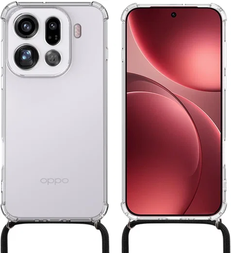 Oppo Find X9 Pro Hoesje met Koord Schokbestendig TPU Transparant afbeelding 5