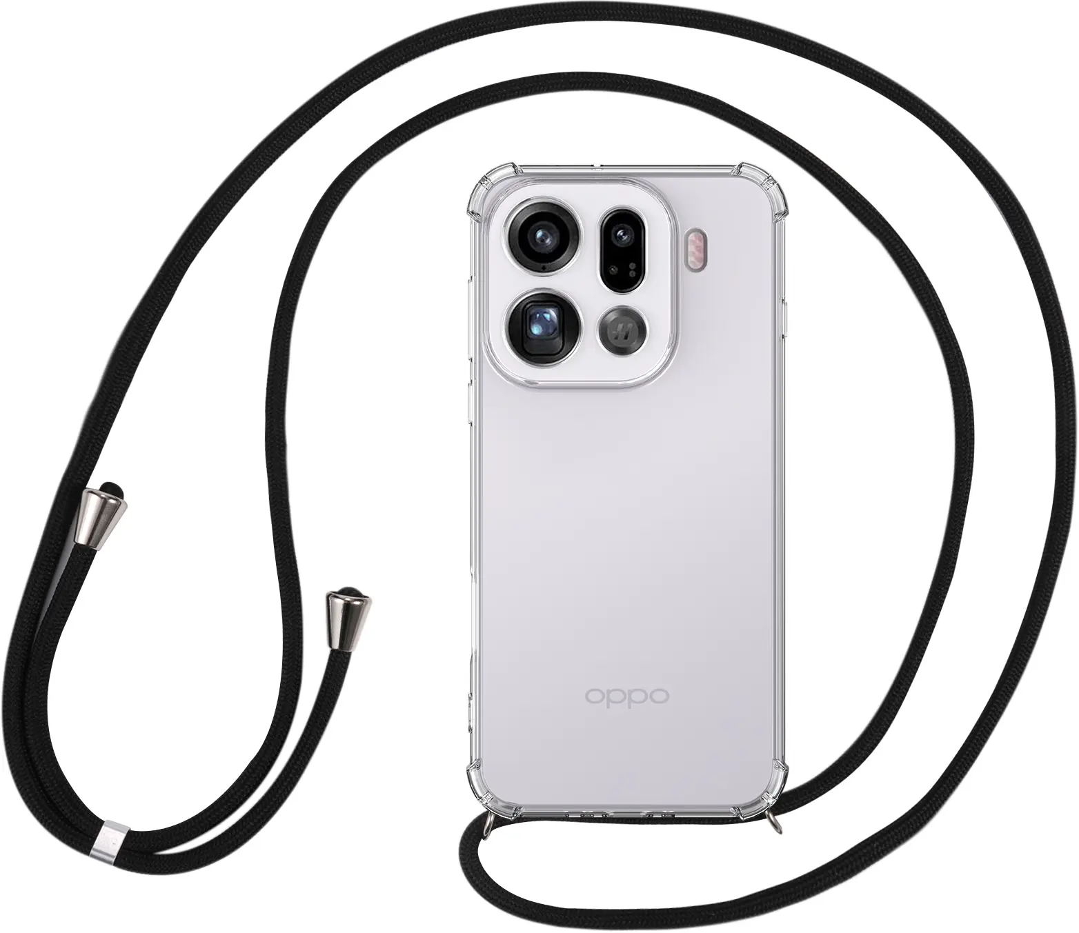 Oppo Find X9 Pro Hoesje met Koord Schokbestendig TPU Transparant afbeelding 3