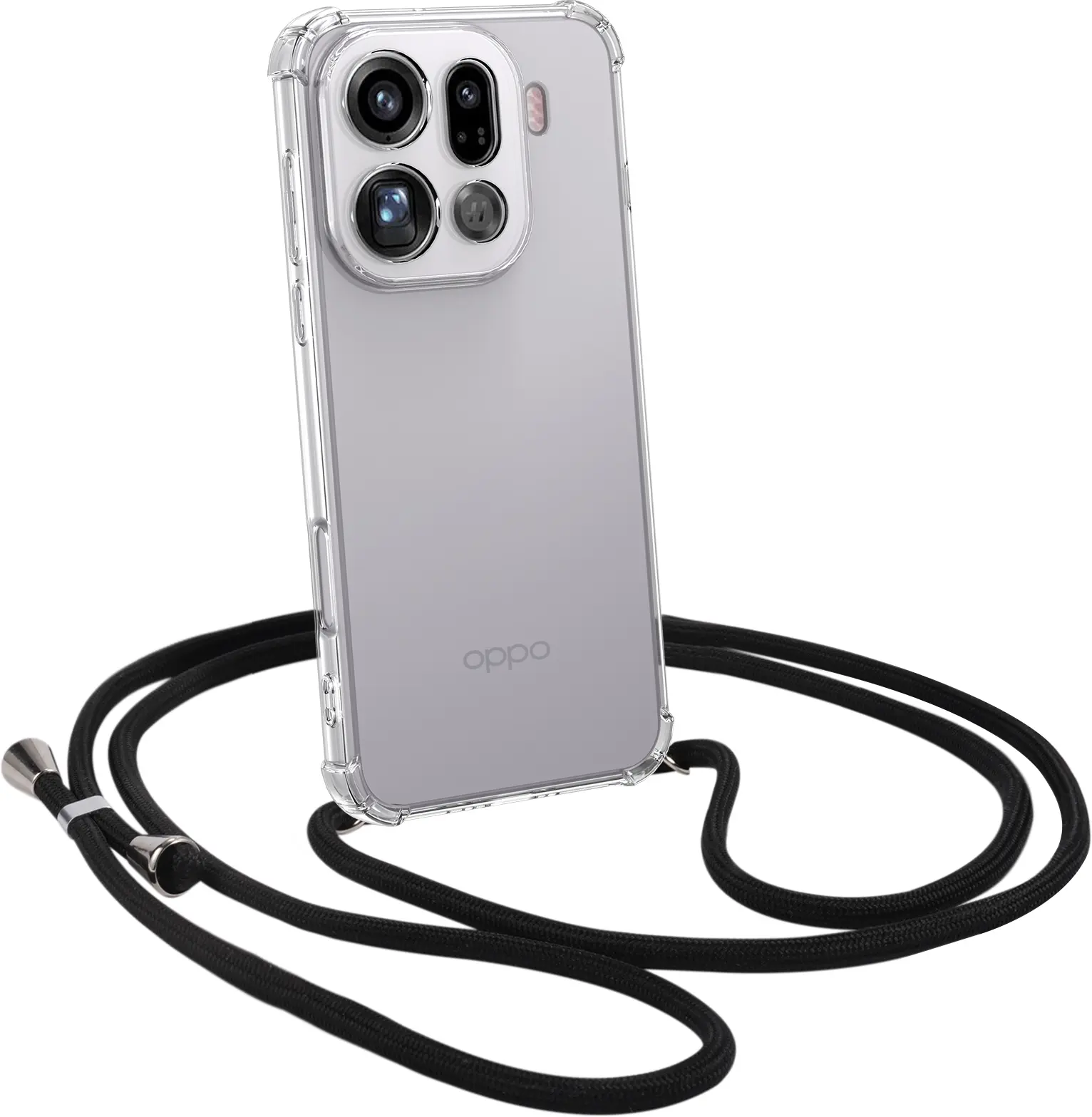 Oppo Find X9 Pro Hoesje met Koord Schokbestendig TPU Transparant afbeelding 1