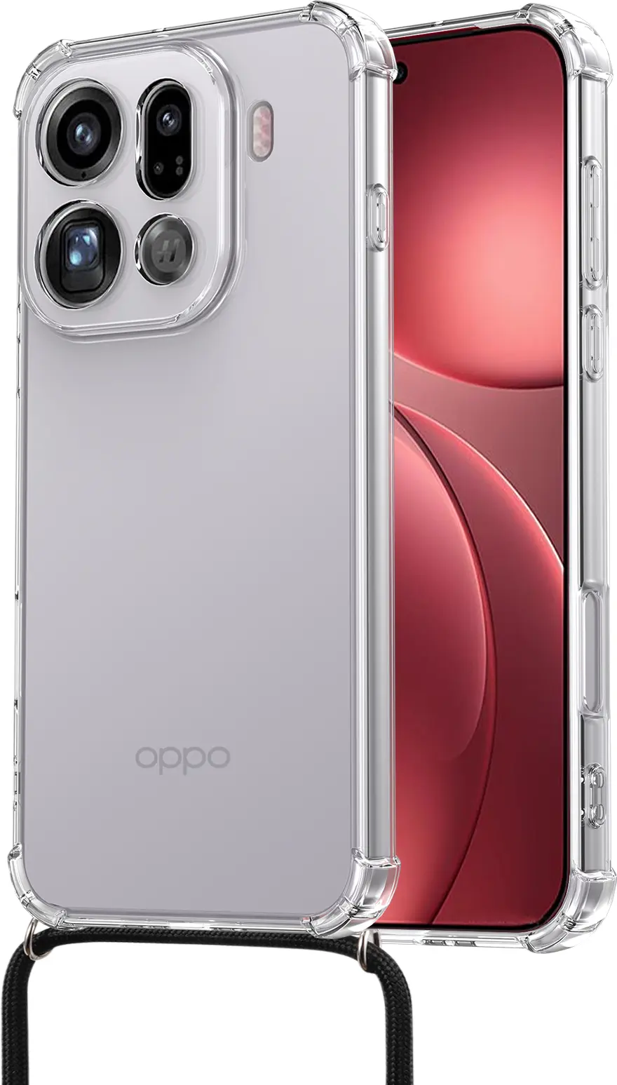 Oppo Find X9 Pro Hoesje met Koord Schokbestendig TPU Transparant afbeelding 2