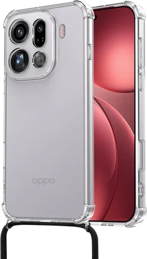 Oppo Find X9 Pro Hoesje met Koord Schokbestendig TPU Transparant afbeelding 2