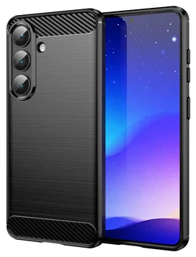 Samsung Galaxy S26 Hoesje Geborsteld TPU Flexibele Back Cover Zwart