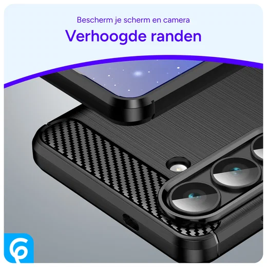 Samsung Galaxy S26 Hoesje Geborsteld TPU Flexibele Back Cover Zwart afbeelding 6