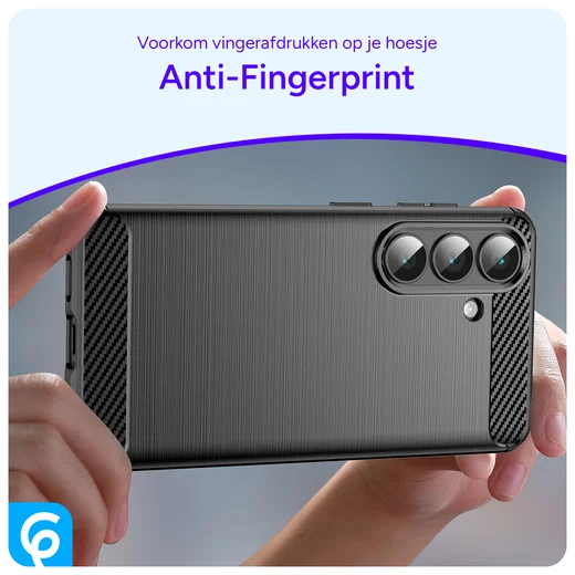 Samsung Galaxy S26 Hoesje Geborsteld TPU Flexibele Back Cover Zwart afbeelding 4