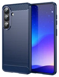 Samsung Galaxy S26 Hoesje Geborsteld TPU Flexibele Back Cover Blauw afbeelding