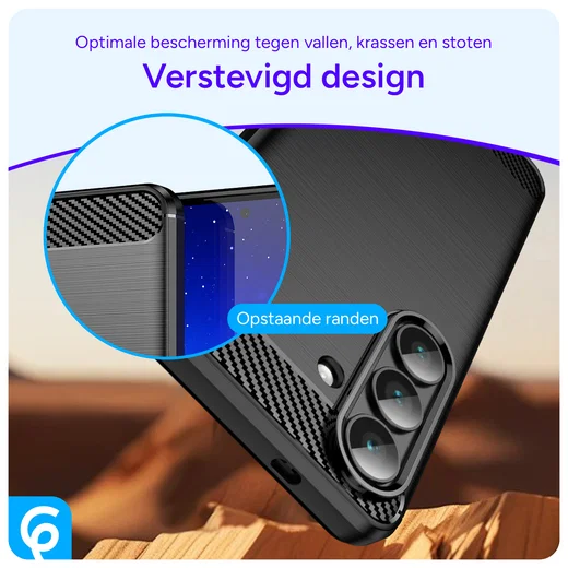 Samsung Galaxy S26 Plus Hoesje Geborsteld TPU Flexibele Back Cover Zwart afbeelding 2