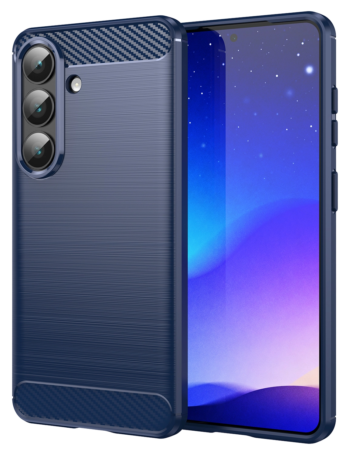 Samsung Galaxy S26 Plus Hoesje Geborsteld TPU Flexibele Back Cover Blauw afbeelding 1