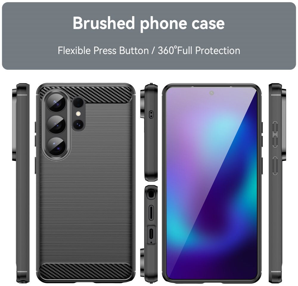 Samsung Galaxy S26 Ultra Hoesje Geborsteld TPU Flexibele Back Cover Zwart afbeelding 10